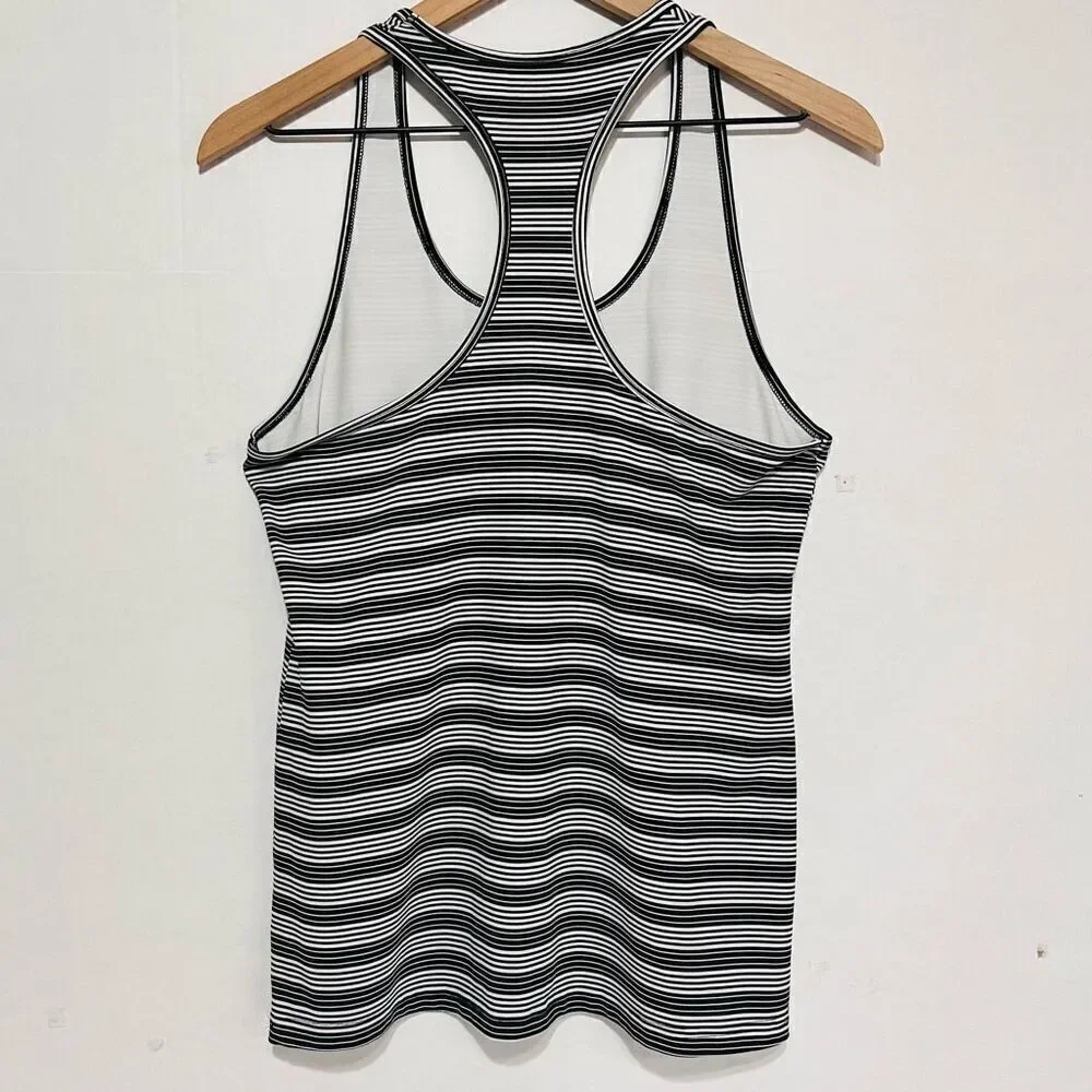 Champion Black And White Striped Tank Top   Sz XL